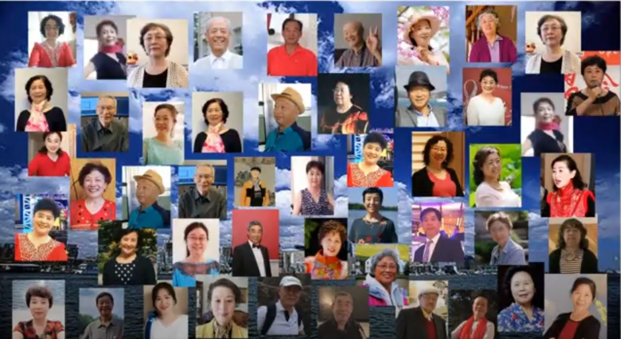 多伦多红枫晚霞通过云方式举办抗疫合唱