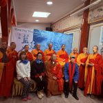 加拿大湛山精舍举行王晶蓝色莲花泼彩工笔画艺术展启幕仪式